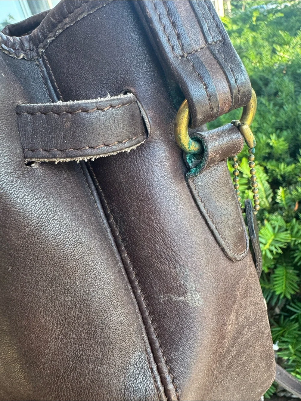 Vintage Coach Handle Backpack 9992 Sling Bag Brown display picture 1